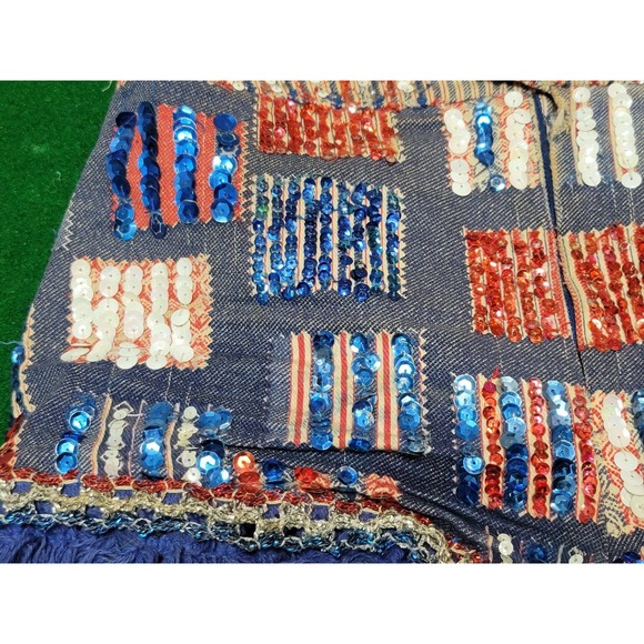 Vtg Custom USA Sequin Embroidered Shorts - Picture 11 of 12